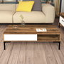 Hanah Home Istanbul Mesa de Centro Nogal y Blanco
